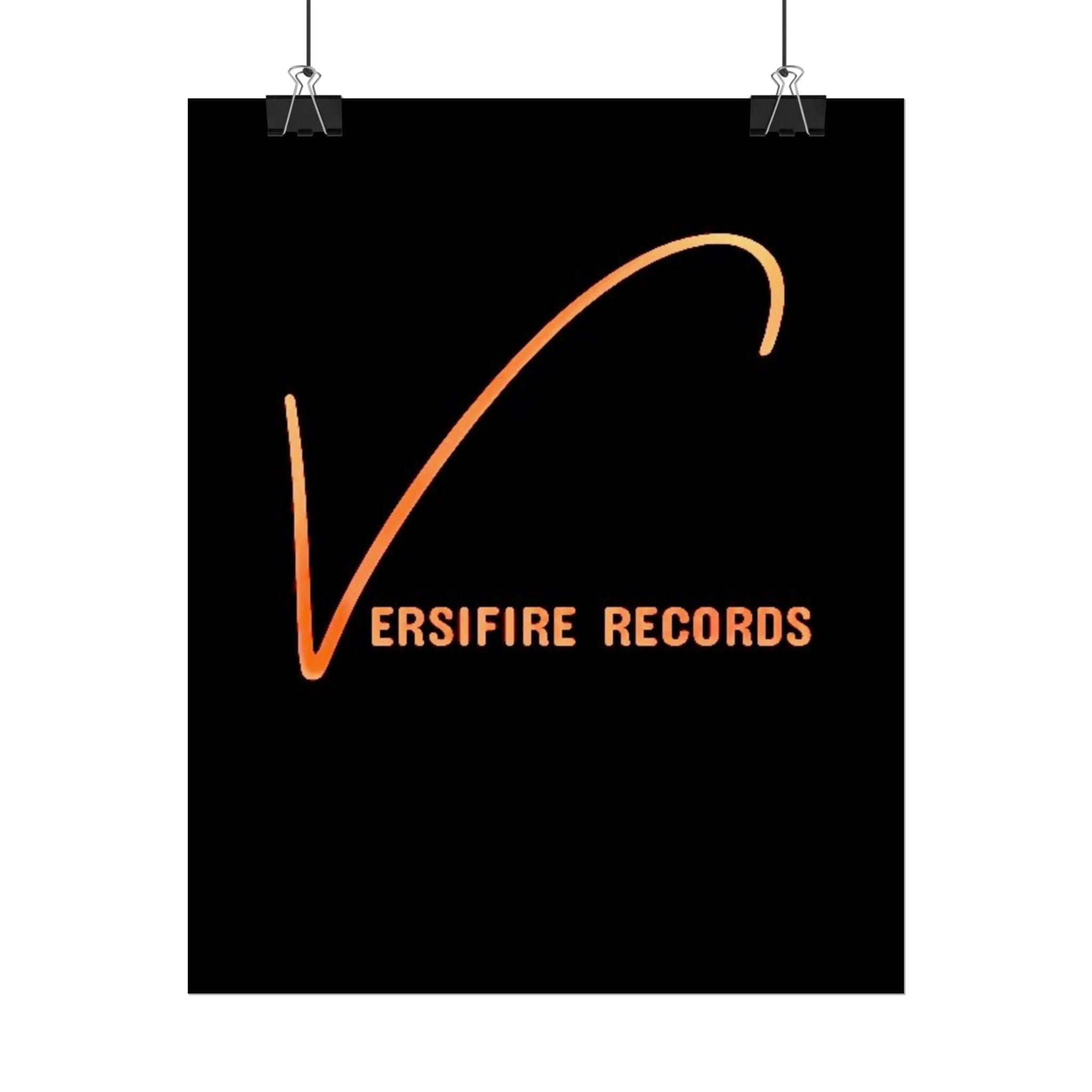 Rolled Poster — Versifire Records Logo (Black & Orange Music Art Print)