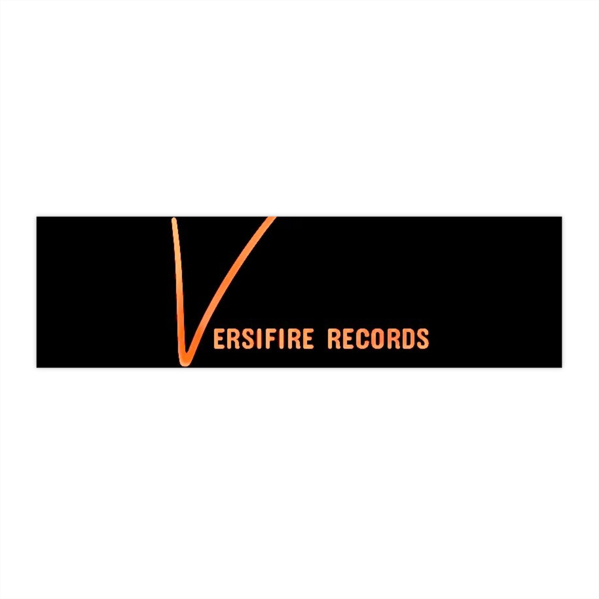 Versifire Records Logo Bumper Sticker — Black & Orange Band/Label Decal