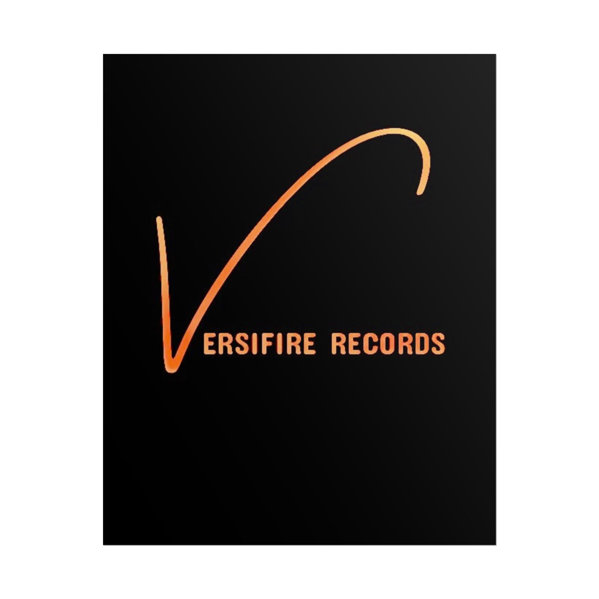 Rolled Poster — Versifire Records Logo (Black & Orange Music Art Print)