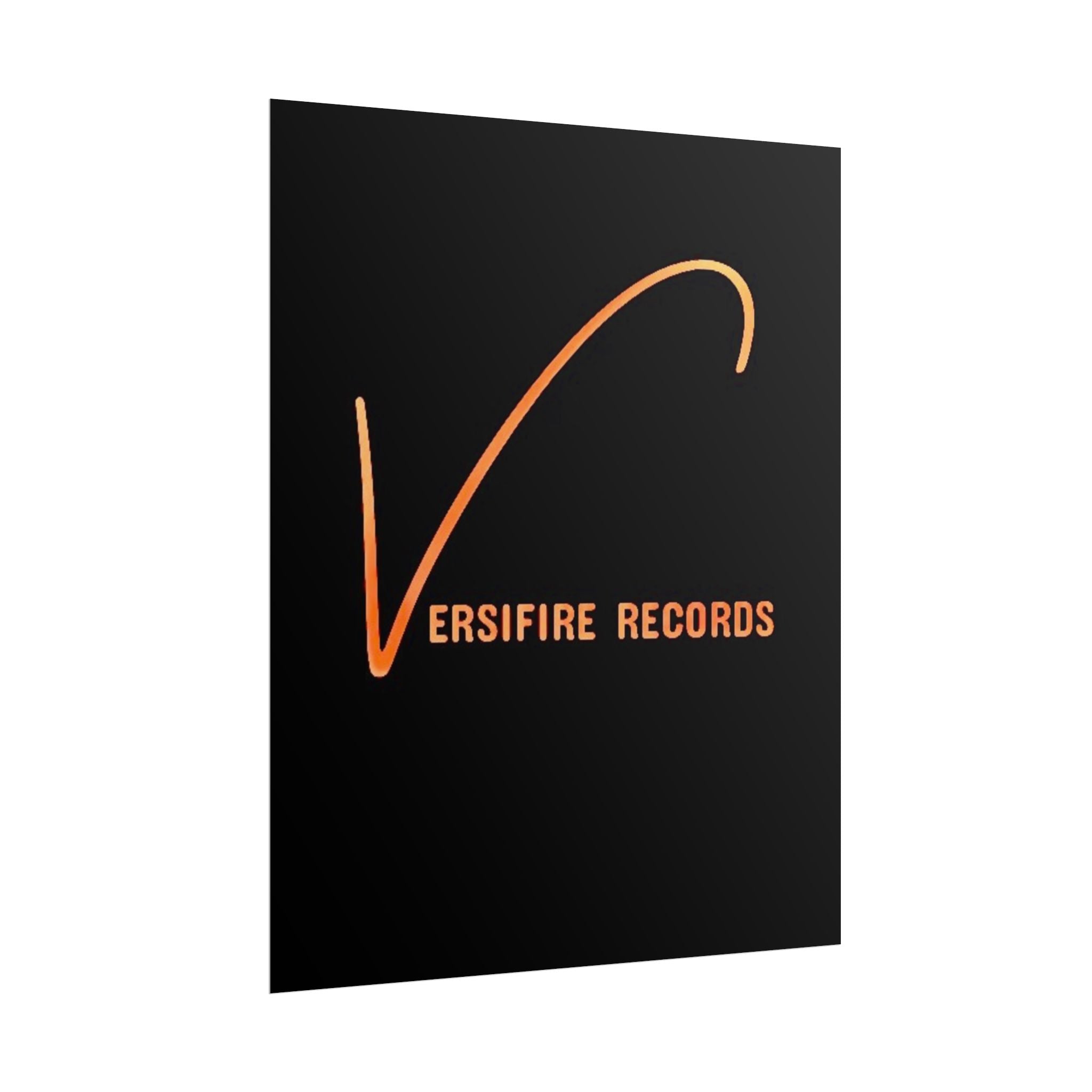 Rolled Poster — Versifire Records Logo (Black & Orange Music Art Print)