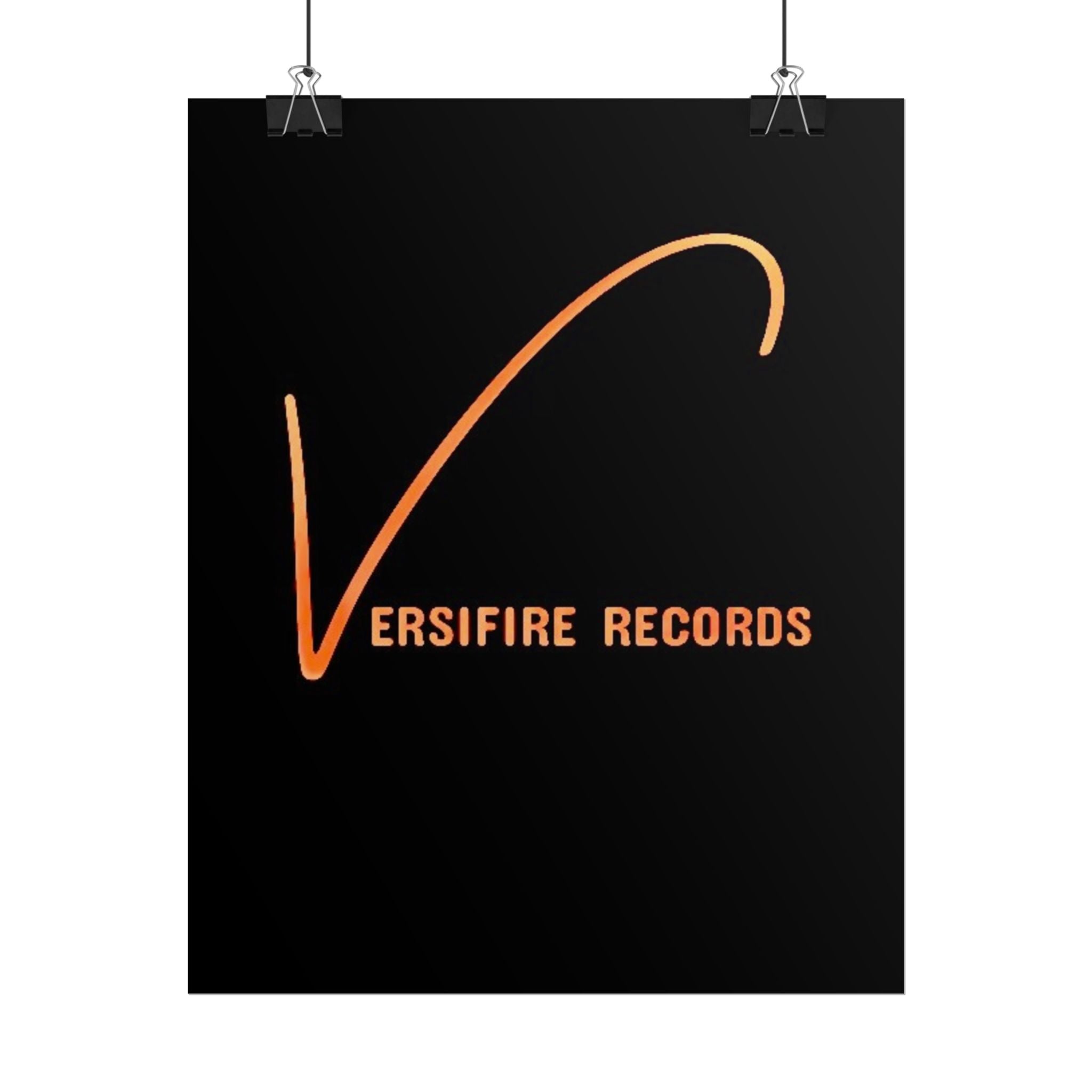 Rolled Poster — Versifire Records Logo (Black & Orange Music Art Print)